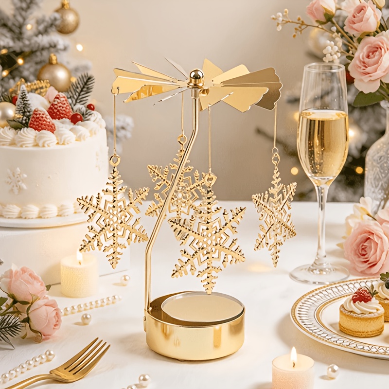 TEMU Portacandele e Portaincenso a di - Centrotavola da Tavolo in Acciaio Inossidabile Elettroplaccato a Tema, per Natale, Matrimoni, San Valentino,