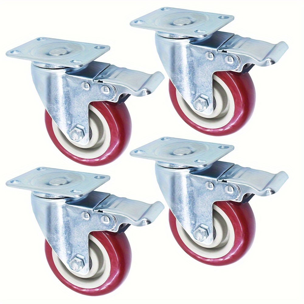 

4 Piece 4 Inch Heavy Duty Caster Set Wheels Fits For All Swivel & Brake Casters