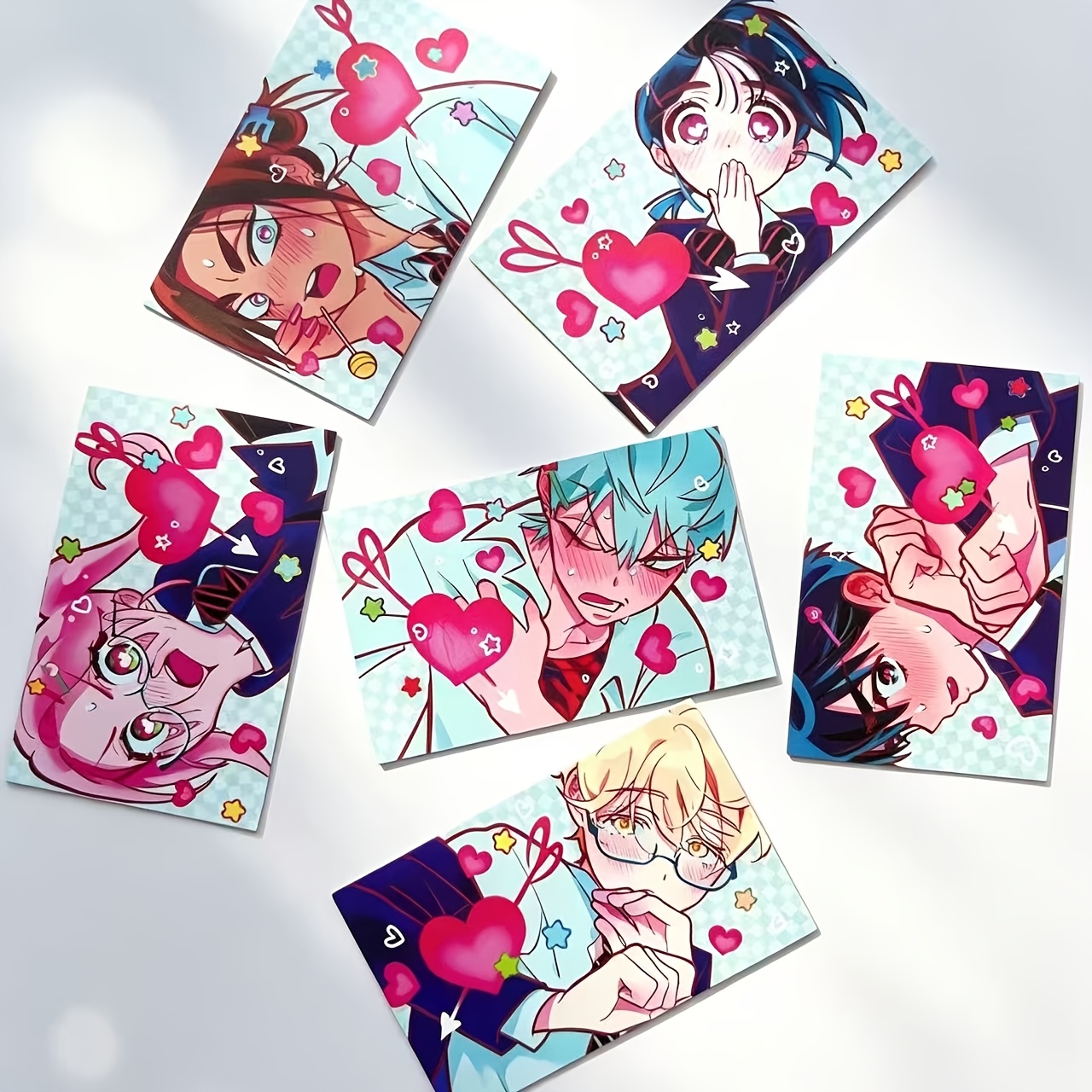 TEMU 6 piezas de mini tarjetas de escenario de forma irregular, series de anime y dibujos animados, tarjetas de colección de postales de 3 pulgadas