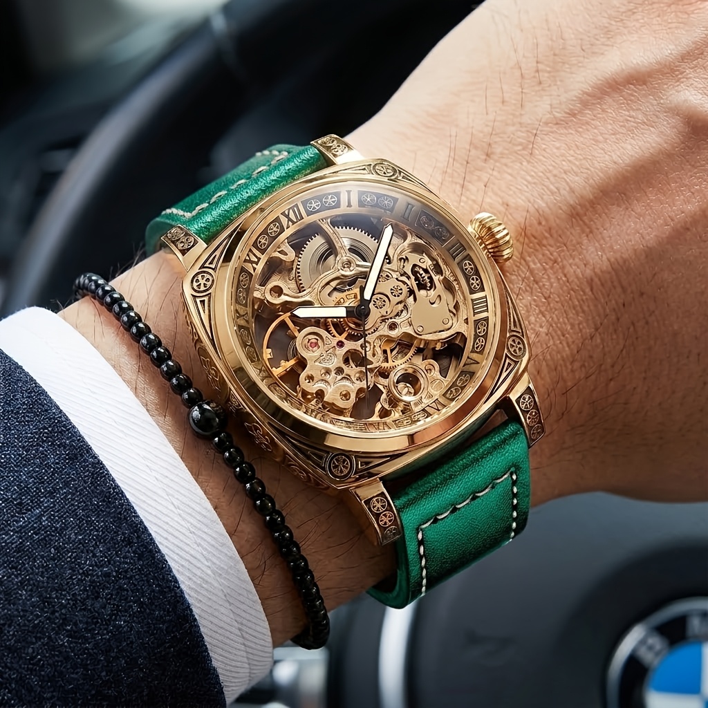 Men's Casual Style Strap Full-Automatic Tourbillon Watch