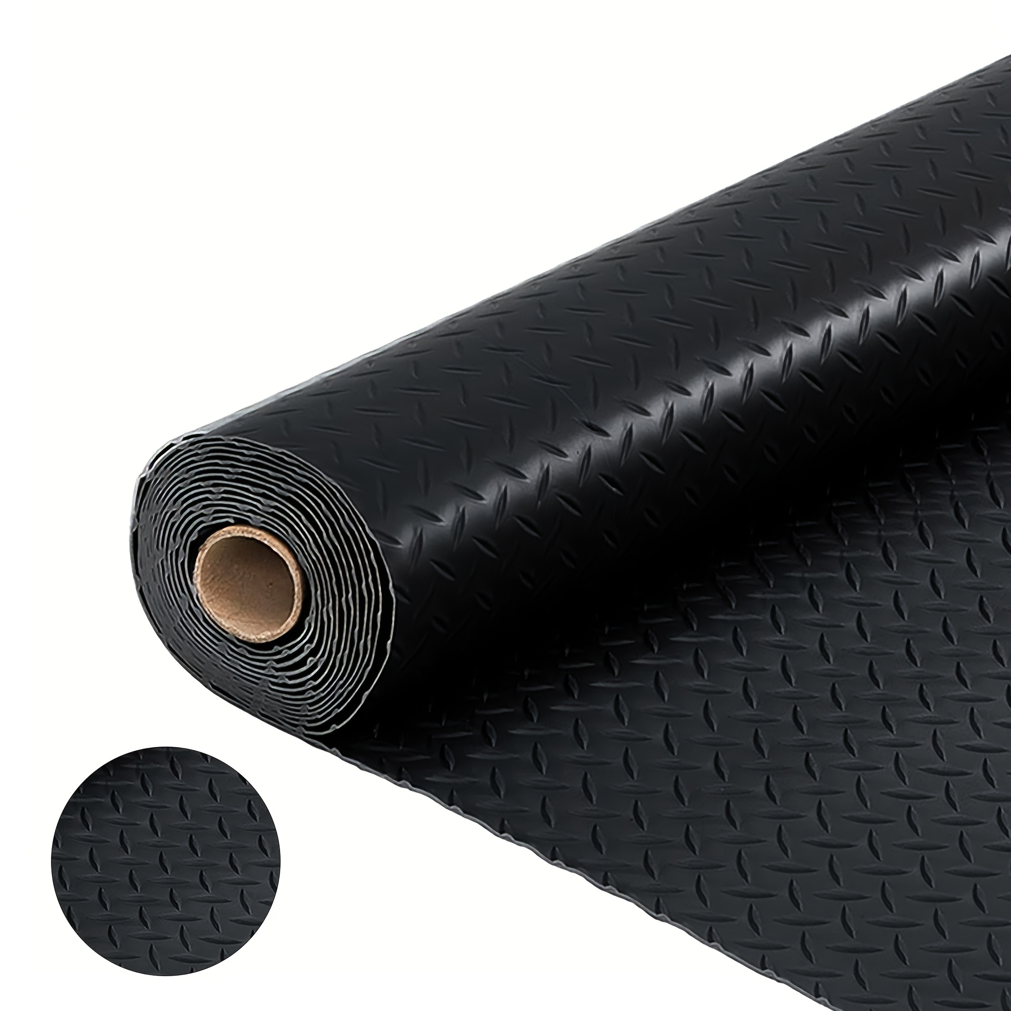 Boshen 5Ft x 17Ft Garage Floor Mat 2.5mm Thickened Rubber Flooring Roll