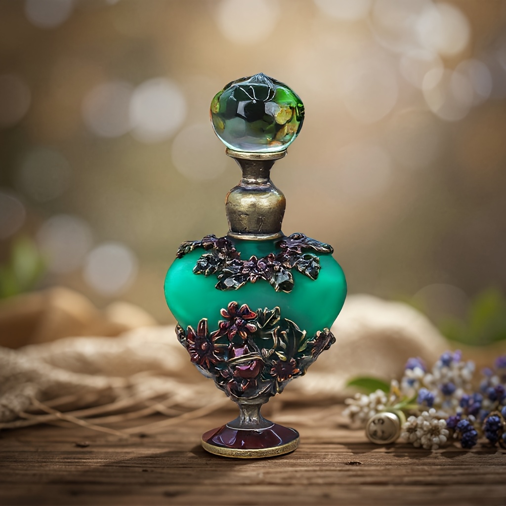 E-shop 5 ml Elegante Vintage Käfer- und Blumen-Design Pfirsichherz-Flasche, Nachfüllbare, Reisefreundliche, Schöne Parfümflasche, Ideal für