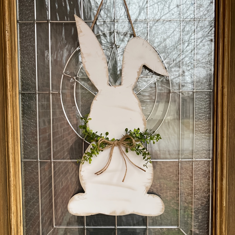 

Front Door Decoration | Easter Bunny Door Hanger | And Green Leaves Decoration, Suitable For Easter Decoration, Gift, Yard Signs, Outdoor Decor