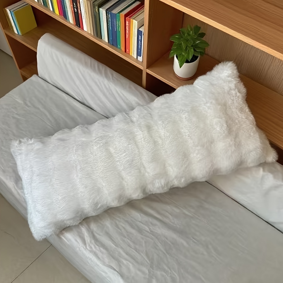 TEMU de Cojín de Terciopelo 13.8Inchx35.4Cm, Diseño Moderno Minimalista, de Cojín de de Sintético y Esponjosa, Adecuada para Decoraciones de Otoño