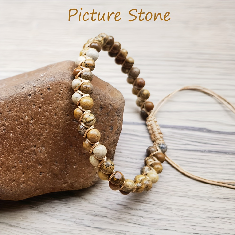 Stone Yoga Meditation Jewelry, Stone Paracord Bangle