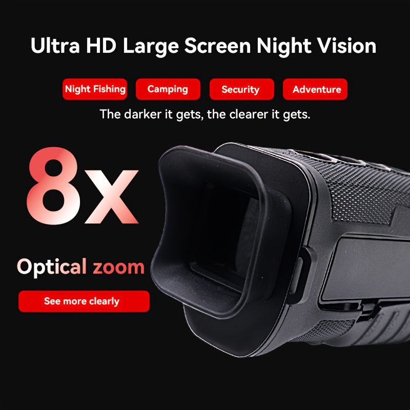 TEMU Xhj Night Binoculars With 32g Card - Outdoor Adventure All- - Hd Photography And Video, Digital Zoom, Rechargeable, Great For Hunting, Camping, Wildlife Watching And More!