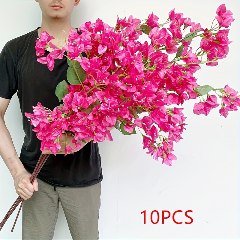 TEMU 10- Artificial Bougainvillea Vine Flowers - Plastic For , , Decor - -occasion: Christmas, Halloween, Easter, Thanksgiving, Valentine's - No Pot Included