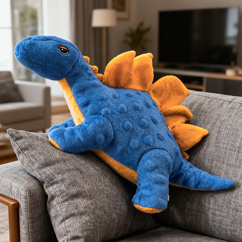 Image of Pet Companion Squeaky Plush Toy, Interactive Training Chew Toy For All Dog Breeds, Built-in And Dual-layer Material, Cartoon Dinosaur Design, Squeaky Sound For Cats And Dogs