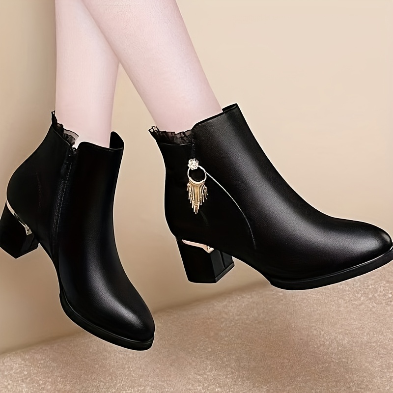 TEMU Fashionable And Comfortable Electroplated Chunky Heel, Wear-resistant And Anti-slip, Classic And Stylish, Pendant Decorative , High-quality,