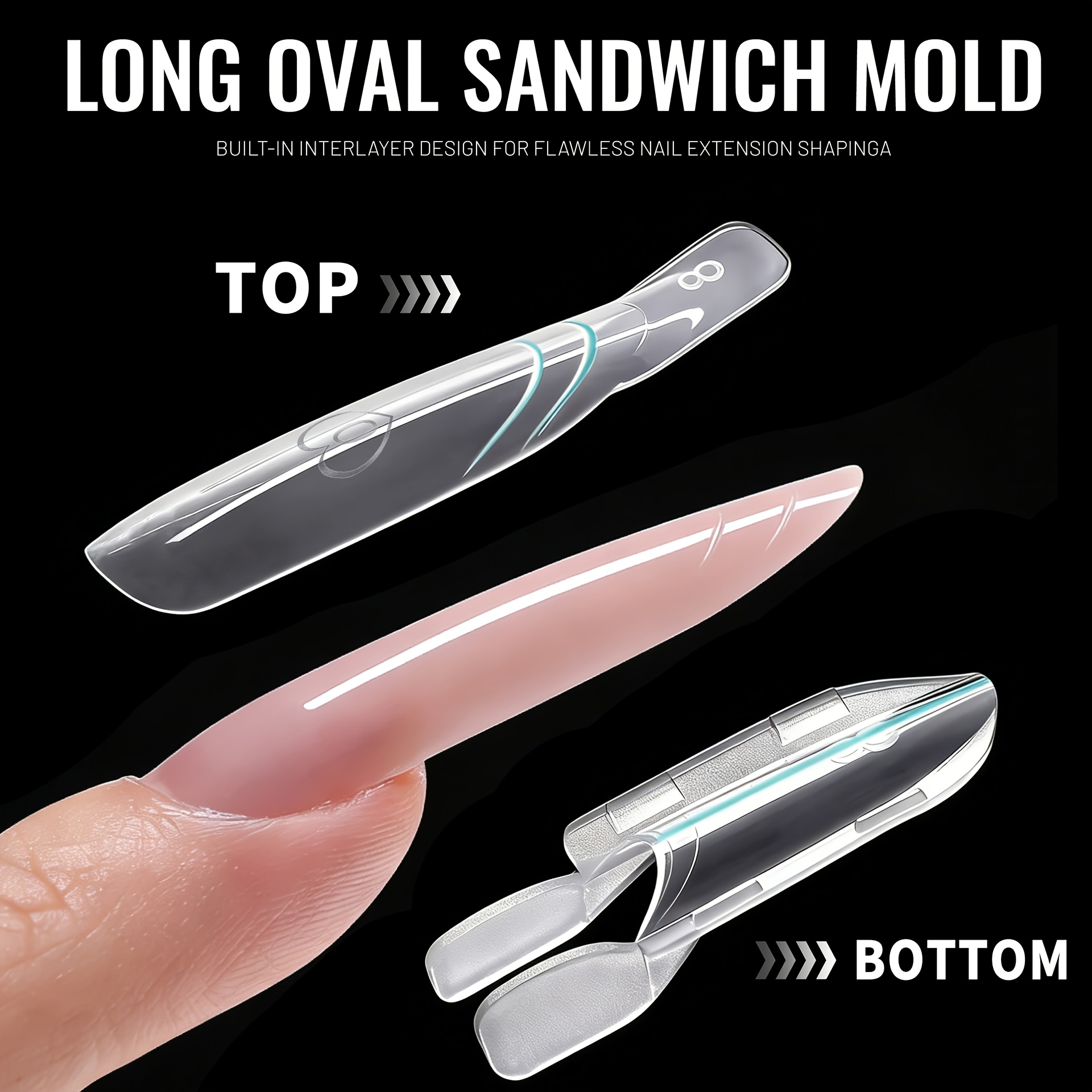 4 Types Sandwich-Style No-Fix Quick Extension Nail Forms