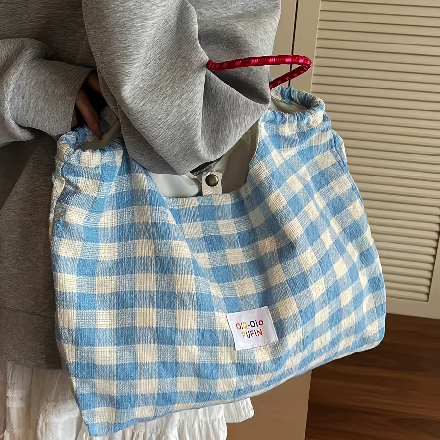 TEMU Sac décontracté de style coréen, grande capacité, sac à bandoulière simple pour femme pour les quotidiens