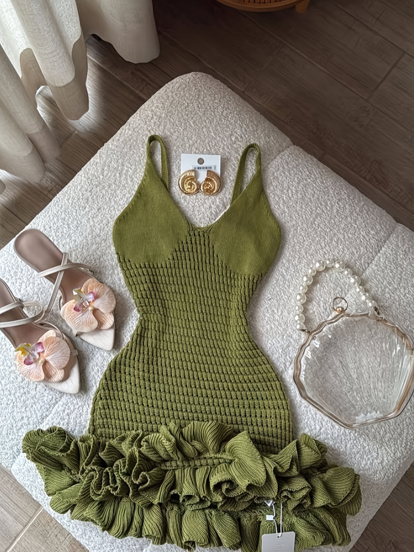 open lace back dress Women's Rust Pinafore Dress Rust / Xs main image 1