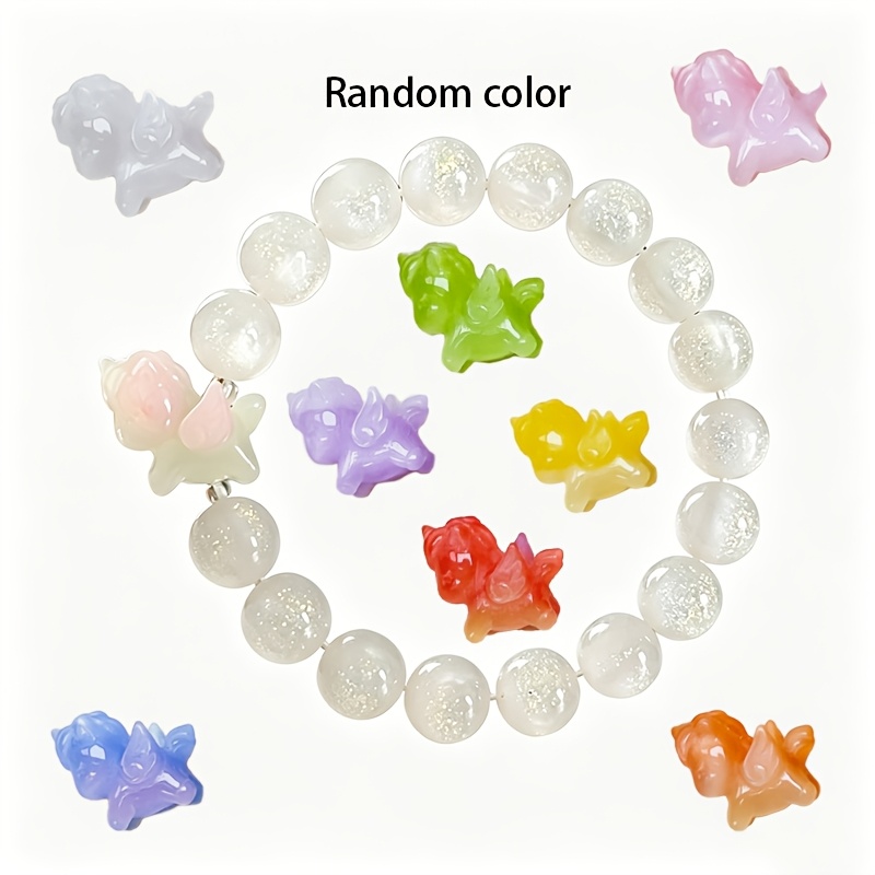 TEMU Colorful Glass Resin Colorful Little Light-sensitive Color-changing Colorful Bracelet, Random Color, Ultraviolet Light-sensitive Color-changing