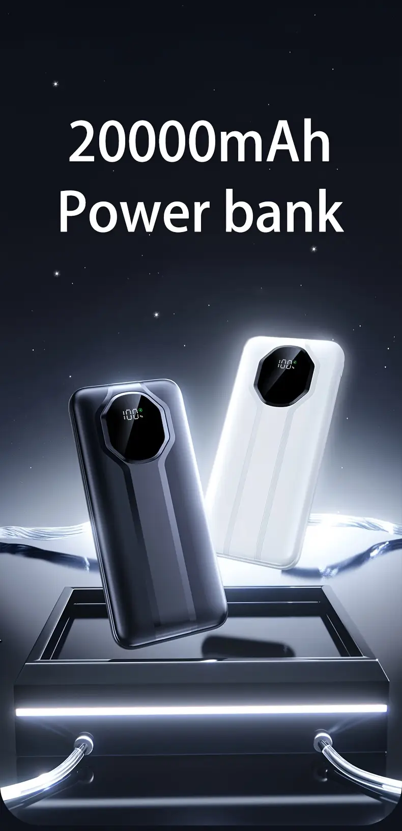 20000mah мобільний джерело живлення, 22.5w/pd20w супершвидке заряджання, з led дисплеєм батареї, подвійний вхід та , компактний портативний зарядний пристрій для iphone15pro/14max/13/12 пристроїв/ (usb, type-c), зовнішня аварійна резервна батарея: портативне джерело живлення для мобільного телефону детальніше 0
