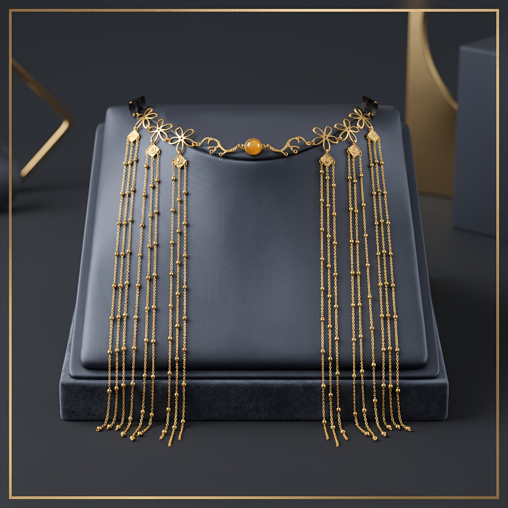 TEMU High End Headpiece Chain Bohemian Tassel Pendant Exotic Style Hair Chain