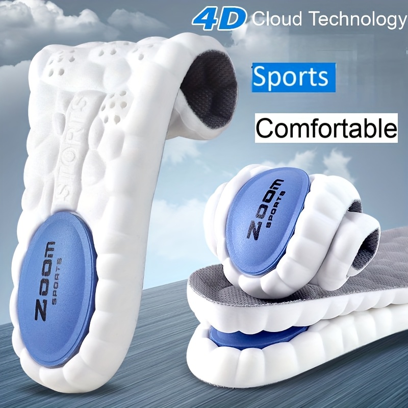 TEMU 2/4 Pairs Of Shock-absorbing Sports Insoles, Soft And Shock-absorbing, Breathable And Odor-resistant, Keeping Feet Comfortable, Suitable For Sports And Daily Leisure.