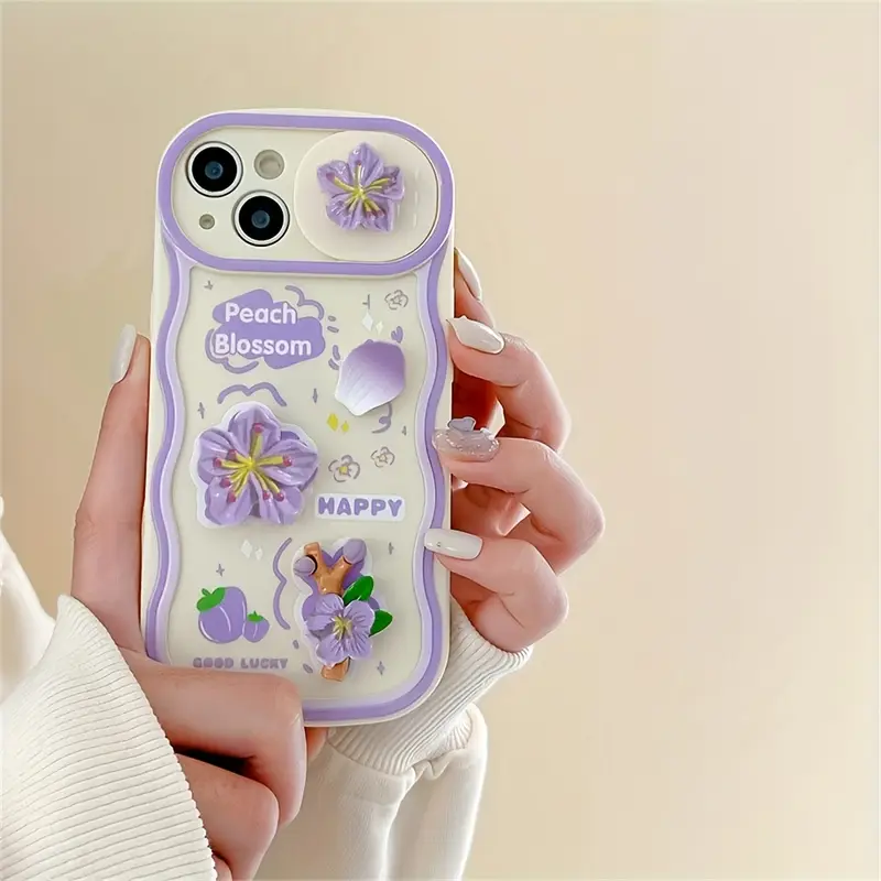 Case For IPhone 14 Pro Max, Cute Love Heart Pattern Phone Case Laser Glossy Colorful Retro Oil Painting Printed Curly Wave Edge Durable Tpu Protective Bac