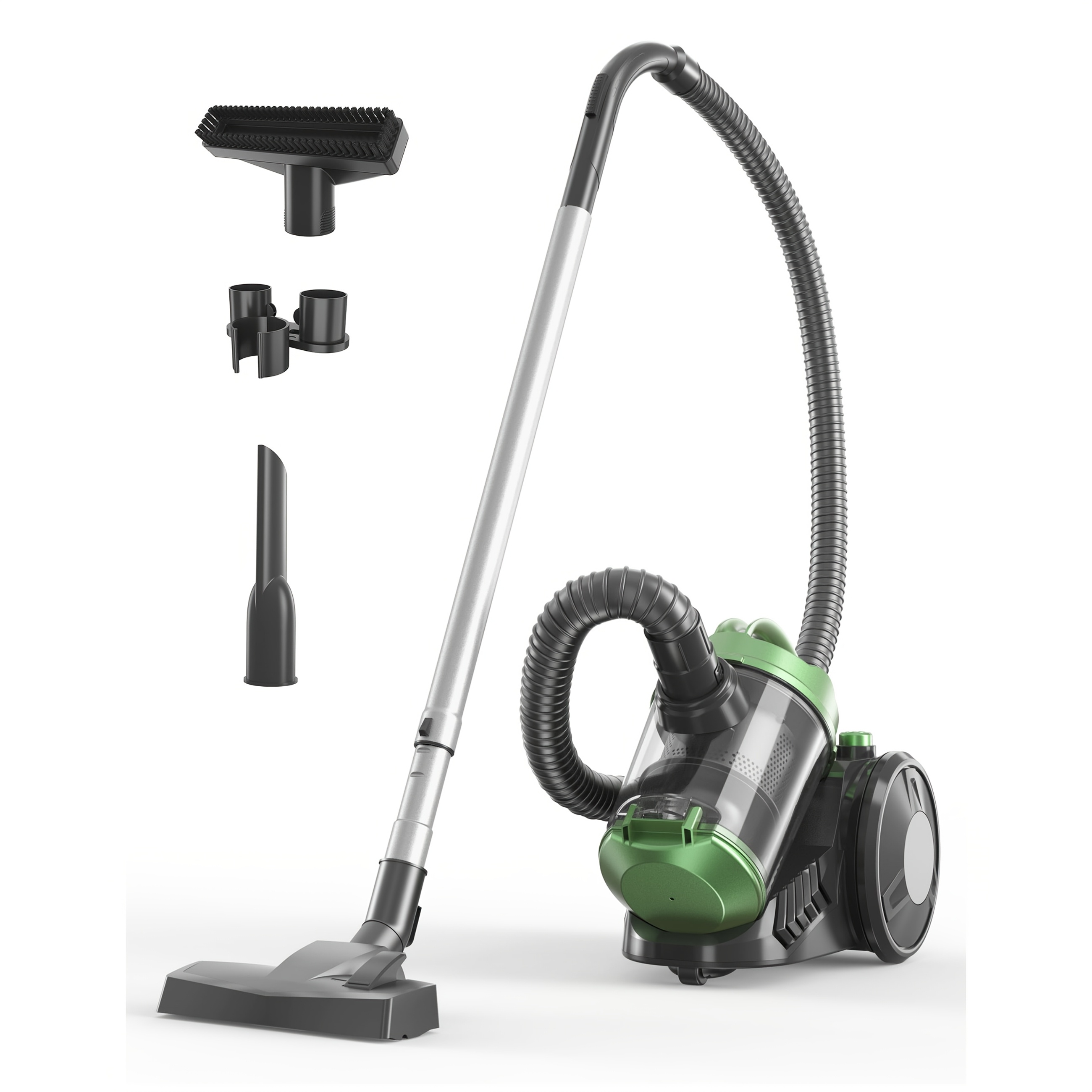 TEMU 1pc Paris Canister Vacuum Cleaner, 1200w Adjustable Suction, 7-in-1 Corded Vacuum With 64kpa Power, 110-130v Us Plug, 10db Quiet , 24-month , Portable For Home & Hard Floors, Pet Hair-friendly