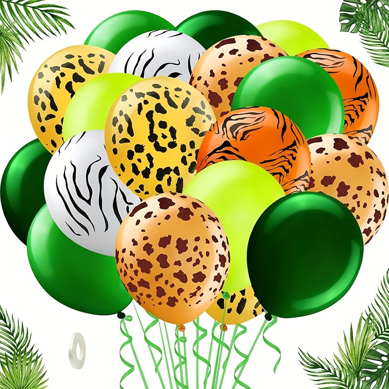 

15pcs, Jungle Balloons 12 Inch Animal Print Balloons Jungle Safari Theme Baby Shower Birthday Party Decorations Jungle Theme Party Supplies Home Room Decor