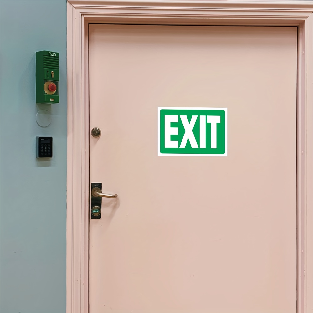 2pcs Exit Sign Stickers, High-Quality Self-Adhesive Vinyl Decals