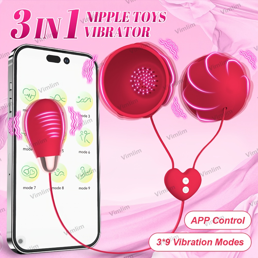 app control vibrating nipple toy female   toys, rose   toy per stimulation del   del   con 9 modalità di  , morsetto di punte della vita in silicone   vibratore   adulto   toys per donne coppie Dettagli dell'articolo 0