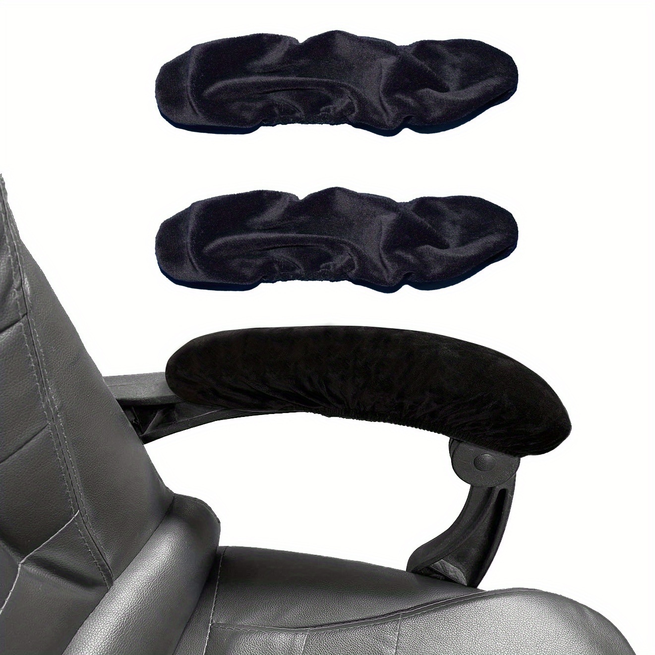 TEMU Fundas de terciopelo para reposabrazos de silla de oficina - Protectores de reposabrazos elásticos y extraíbles para sillas de escritorio, silla