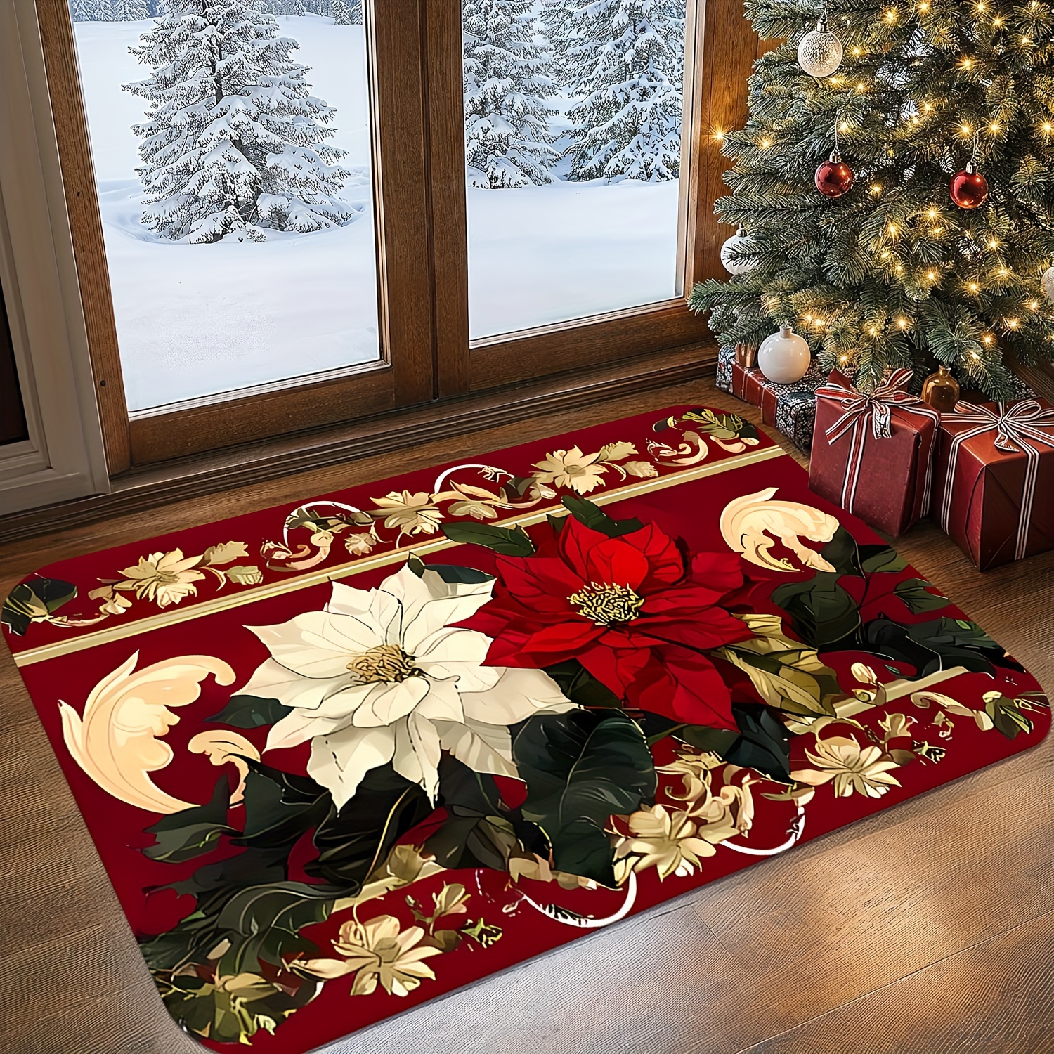 

Christmas Doormat - Stain , , , Washable, Foam Absorbent Backing, Doormat For Bathroom, , Bedroom, Kitchen, - Christmas