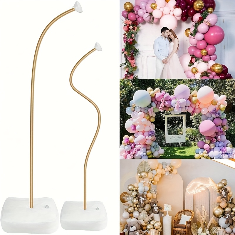 

1 Set Golden & Stand Kit, 1.5m/2.5m Tall, Plastic Balloon Holder For Wedding, Bridal Shower, Birthday, Baby Shower Party Decor, No Electricity Needed, Featherless - Party Arch Decoration Supplies