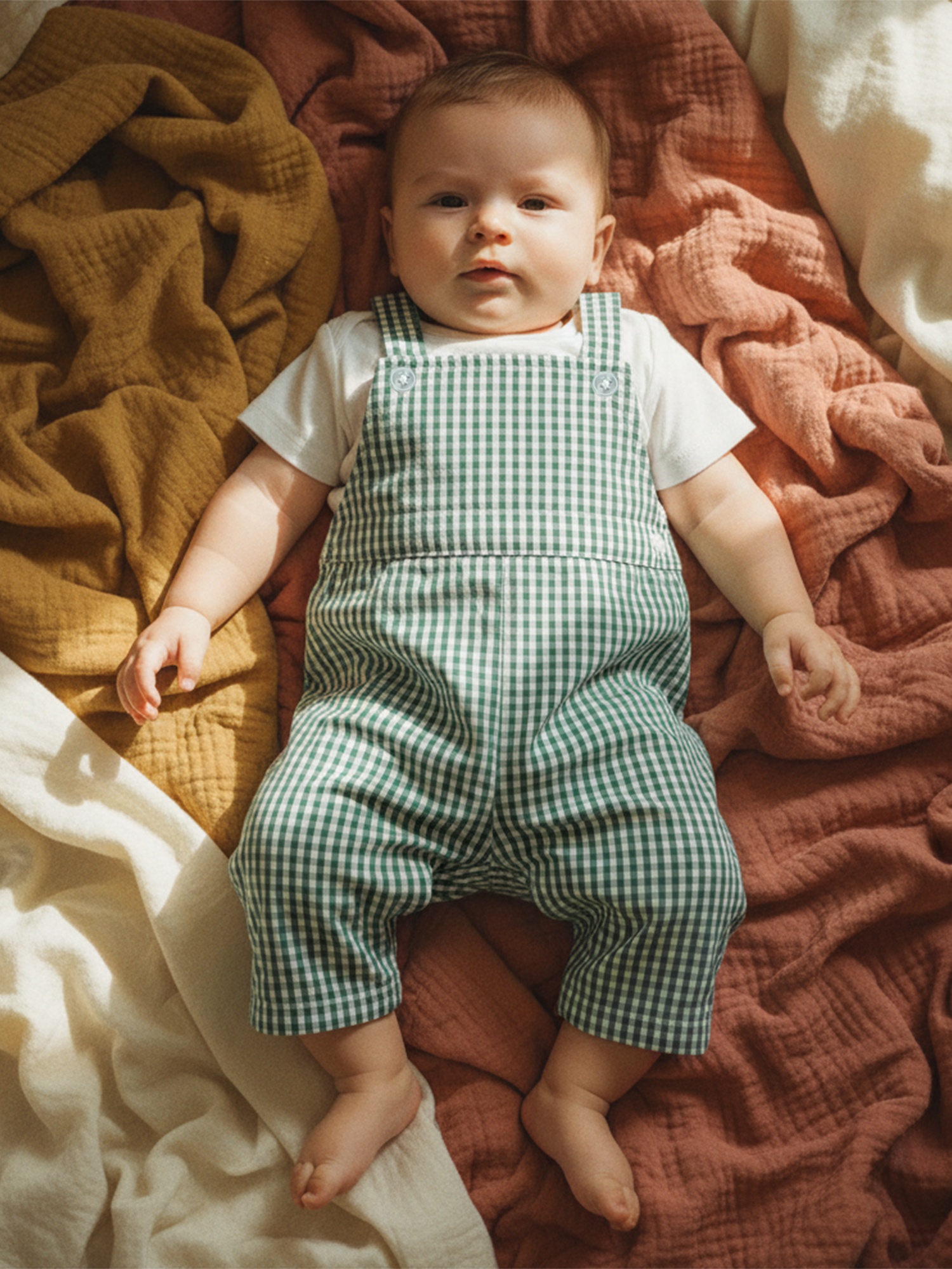 baby checkered overalls sold on Temu United States