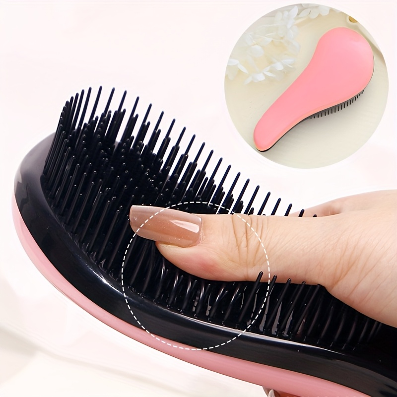 

Creative Trendy Curly Hair Massage Comb, Anti-tangling Detangling Brush, Portable Hair Styling Tool With Plastic Bristle, Abs Plastic Handle For Normal Hair