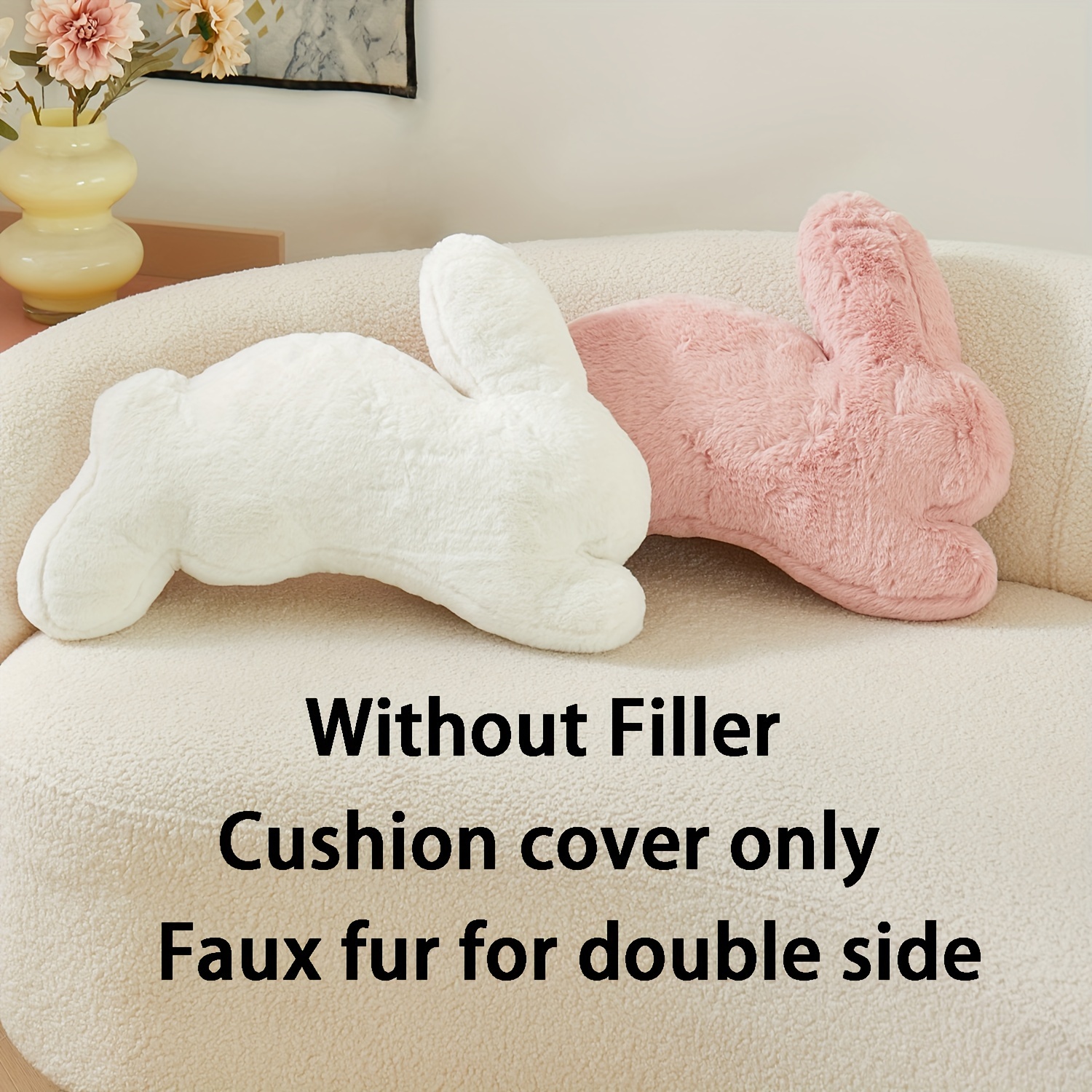 

1pc Of Bunny-shaped Pillow Cover, Suitable For Indoor Decoration, Throughout The Year.