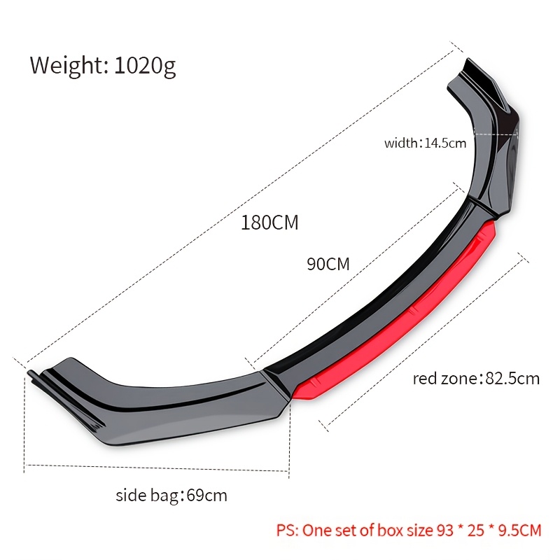 TEMU Pala anteriore universale per auto , kit paraurti anteriore a , spoiler diffusore a inferiori anteriori, accessori e ricambi auto