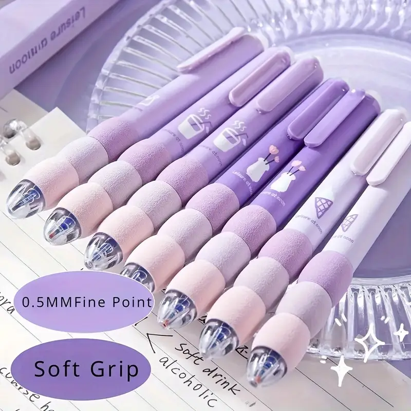 12 cute cartoon erasable gel pens with , retractable 0.5mm tip, black ink - cute animal and food designs, diary - back to school supplies, gifts, cute pens, writing instruments, pens for writing, cute pens for, pens set, erase able pen, diary writing, pens and crayons, creative drawing, secure storage, lightweight design, smooth writing experience, desk essentials, travel accessories, quality plastic material Product details 2