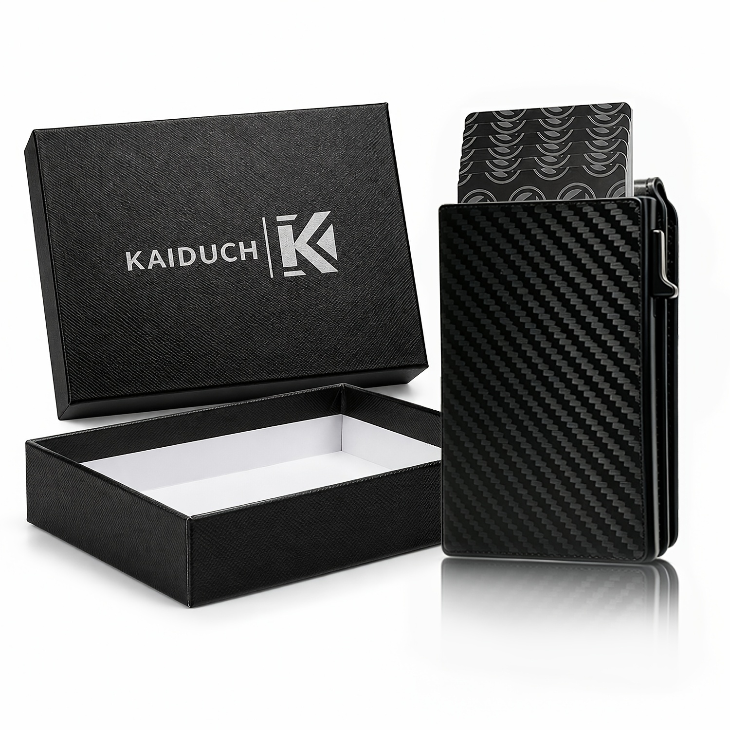 TEMU Rfid Card Wallet With Gift Box Set, Push Card Design, Ultra Slim Minimalist Men's Rfid Card Holder For & , Portable Front Pocket Wallet For Men