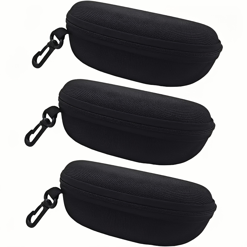 Fashionably Simple Polyester Fiber Eyeglass Case/equipped With A Zipper And Snap Fastener/black Eva Eyeglass Case/suitable For Men And Women/fashion Accessory Storage Box-ideal Gift