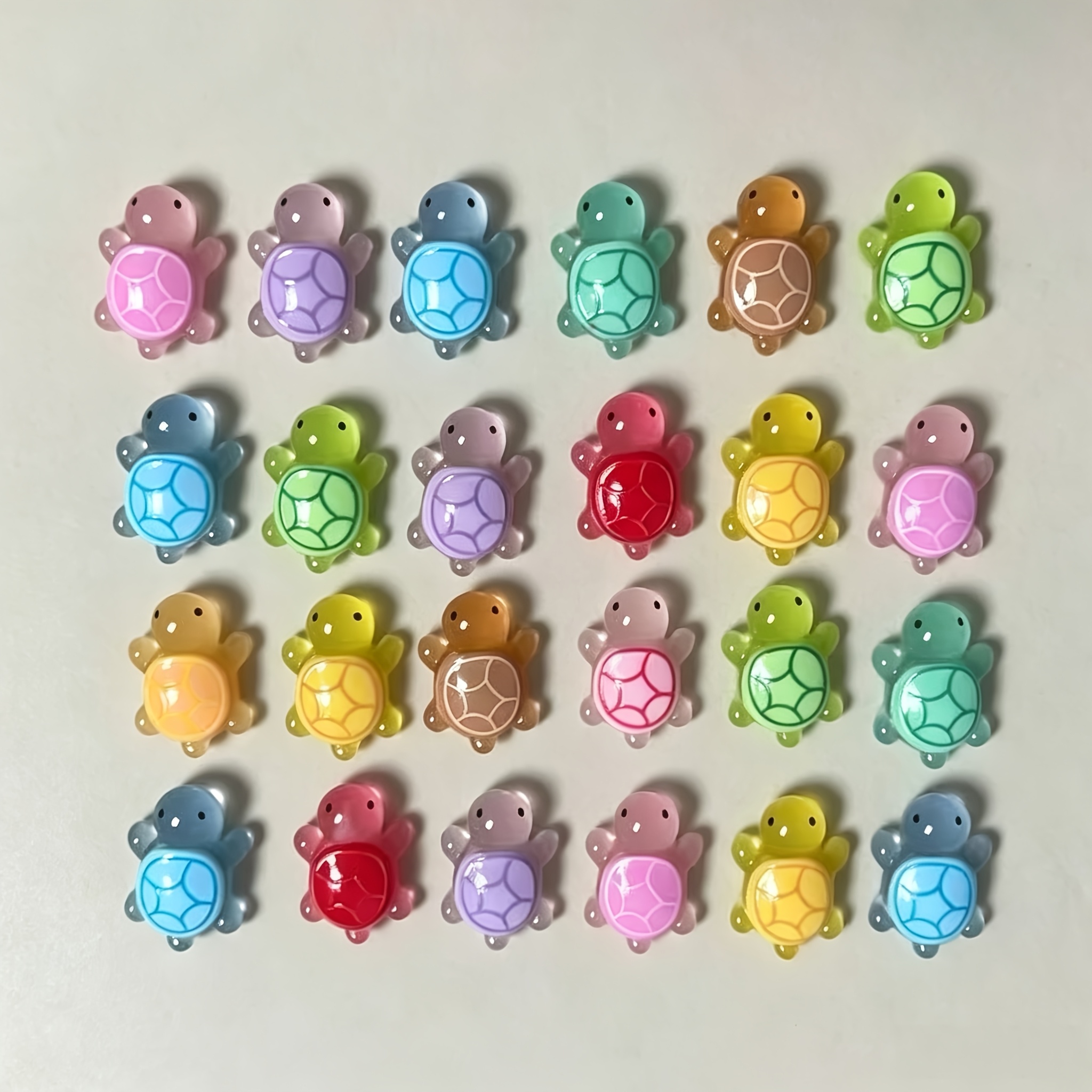 TEMU 30pcs 3d Turtle Figurines - Colorful Translucent Plastic Decorations, Party Favors, Classroom Rewards, And Beach-themed Events. Great For