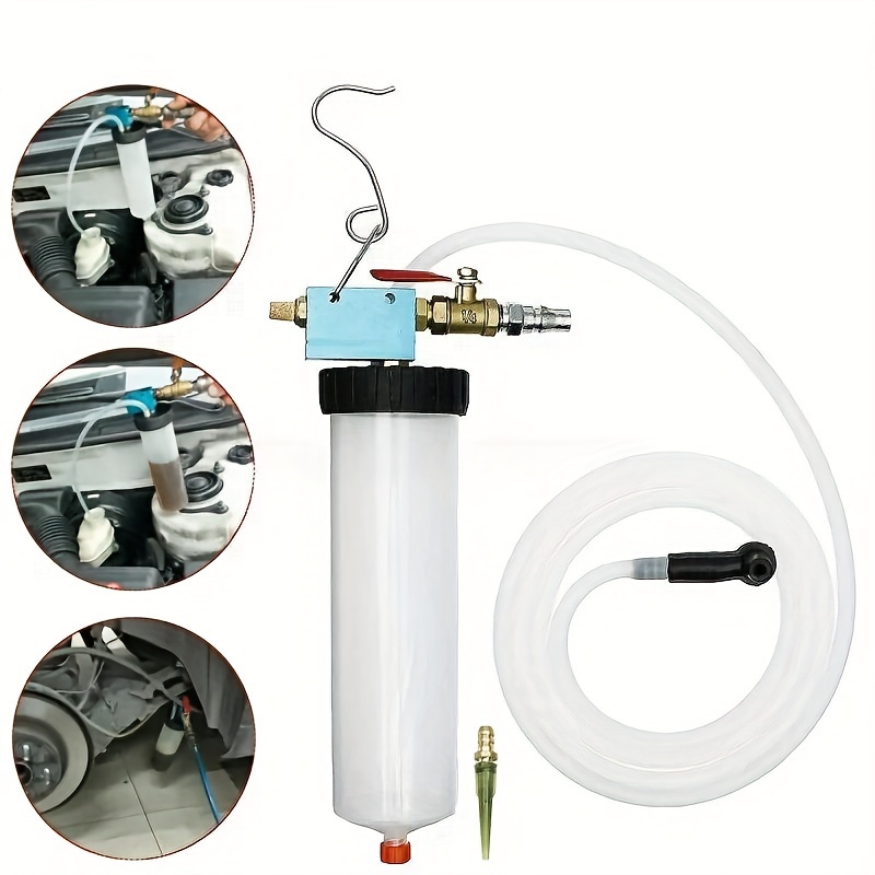 

300cc Brake Fluid Change Tool With Check Valve, Pneumatic Air Pressure Bleeder Kit For Vehicle Brake Systems Maintenance