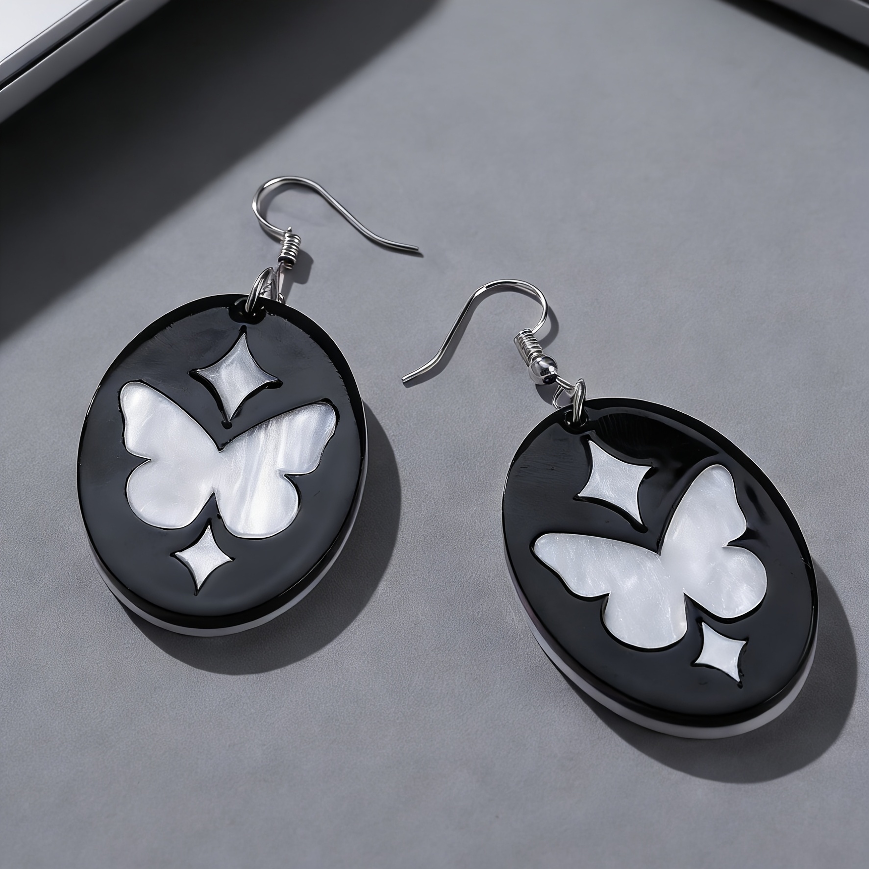 Women's Sweet Acrylic Jelly Double-Layer Butterfly Earrings