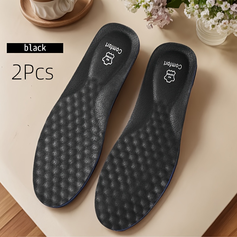 TEMU 2pcs Cowhide Insole Shoes - Double Layer, Thick Sponge, Sweat & Prevent Odor, For , Ideal For Leather Shoes, Footwear | Cushioned Footwear |