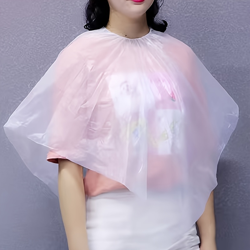 TEMU Disposable Transparent High Quality Hair Salon Cape Suitable For Haircutting, Hair Dyeing, & Shampooing - Hygienic Hair Shawl For Barber Chairs,