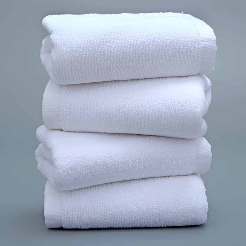 Image of 2/4/6pcs Set, White Small Washcloth, Fingertip Towel, Facial Towel, Hotel Towel, , Super Absorbent