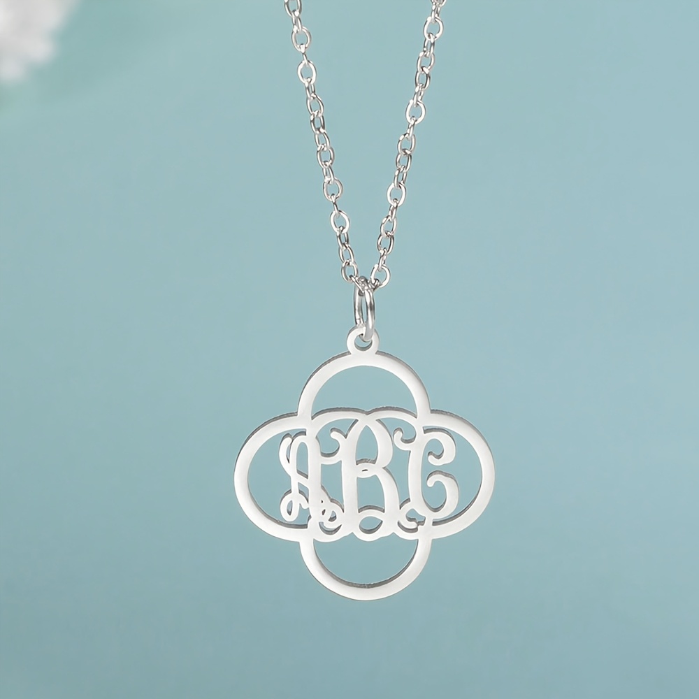 Ladies' Personalized Clover Necklace, 18K Gold Plated