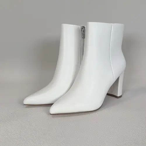womens pointed toe block heel ankle boots with side zipper closure elegant and stylish