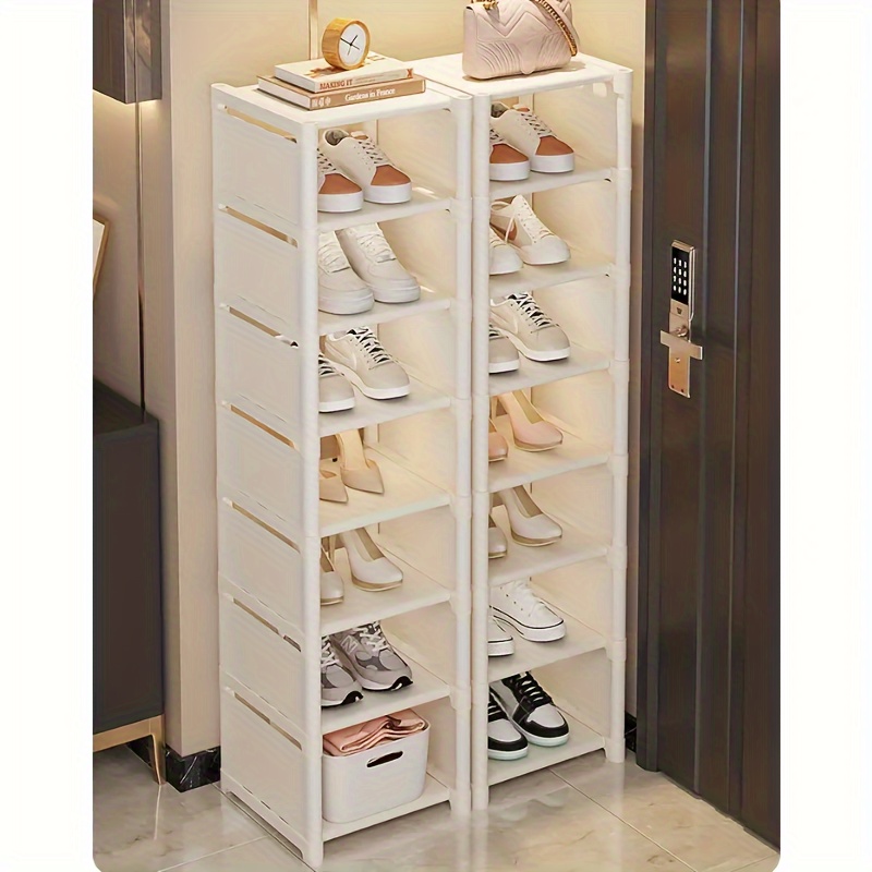 

Space-saving Shoe Rack - Plastic, Freestanding Organizer For Bedroom, Hallway, Bathroom, Office - Easy , Narrow Design