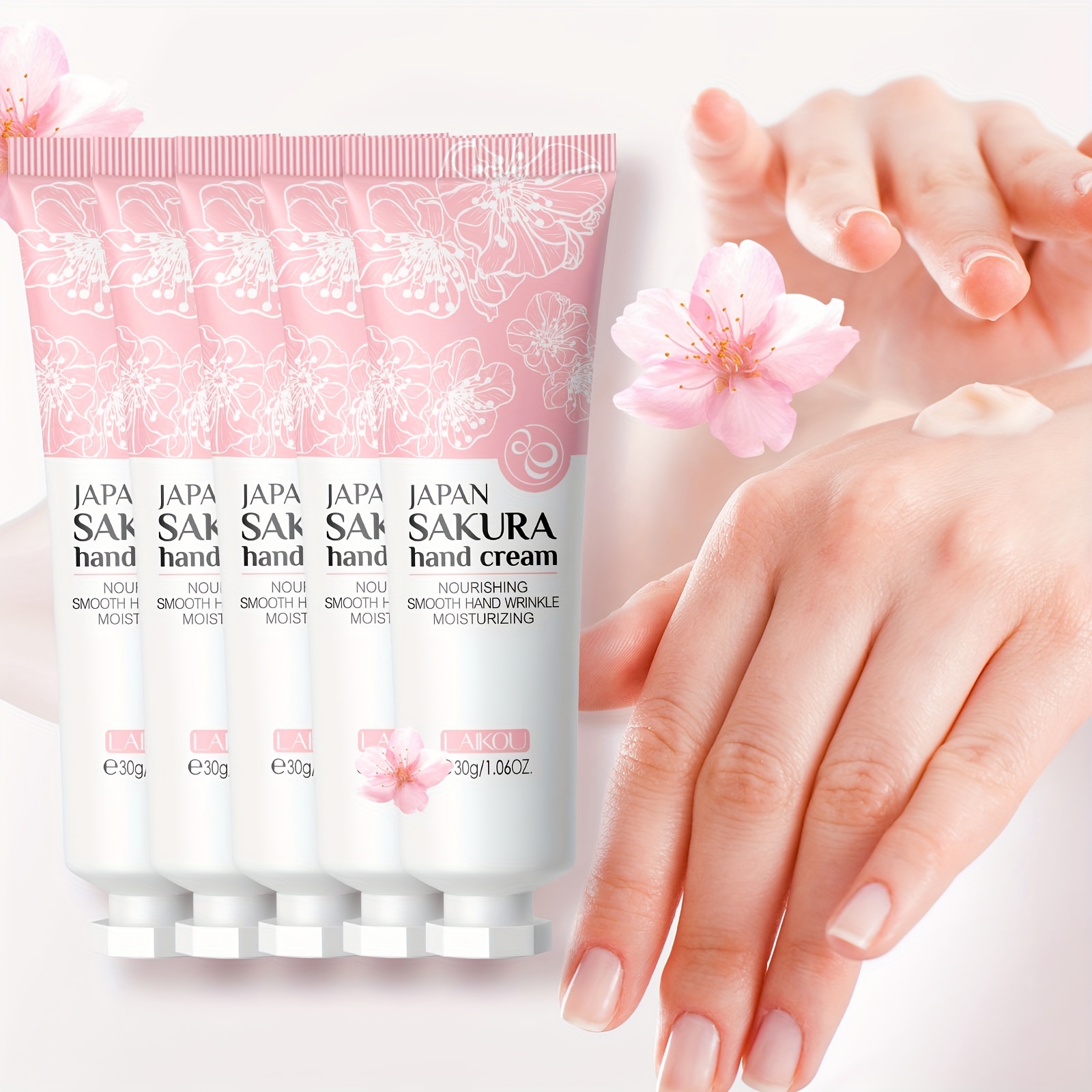 

5pcs/set Sakura Hand Cream For Dry Cracked Hands, Deeply Moisturizing Hand Lotion Travel Size, Bridesmaid Gifts, Hand Moisturizer, Gift For Women