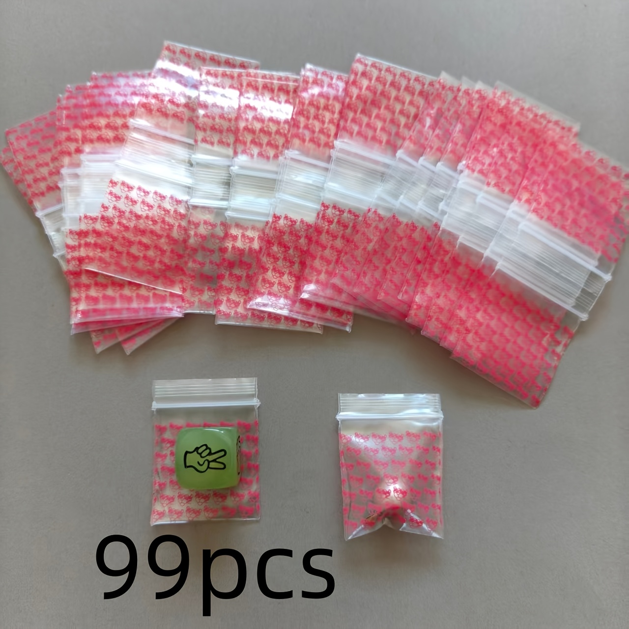 TEMU 99pcs Cute Pink Puppy Plastic Bags, Mini Resealable Bags. Perfect For Storing Jewelry And Small Parts. Reusable,, Moisture-proof And Dust-proof.