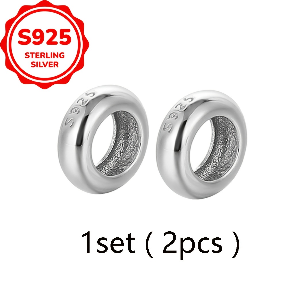 E-shop 2 Stk. 925 Sterling Silber Stopper Silikon Perlen Spacer Charms für Armband DIY Schmuckherstellung Geburtstags- oder Feiertagsgeschenke