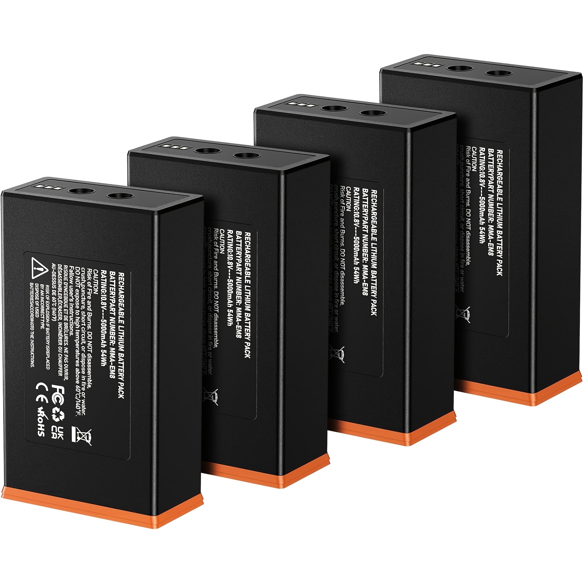 TEMU 4-pack Rechargeable Battery For Cellular Trail Camera 5000mah Lithium-ion Battery Compatible With For Edge, For , For Edge 2, For Edge 2 Pro