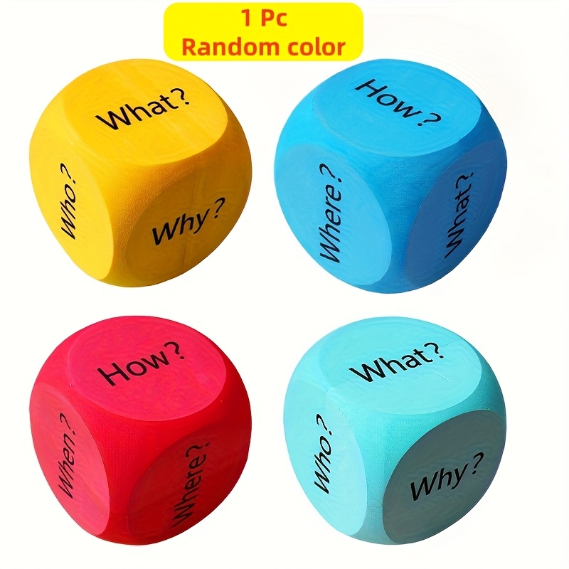 TEMU Educational Questioning Dice - With What, How, Where, Why, How?, Pu Dice For Ela, Reading , Homeschool, Classroom, Party Games - Teaching Tool