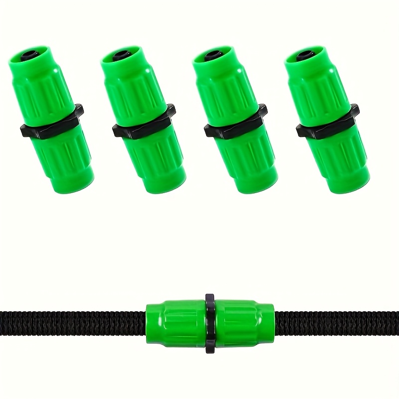 Image of Expandable Garden Hose Repair Kit, 4 Sets Plastic Connectors With Universal Thread Standard - Dual-channel Female & Male Adapter Compatible With 5/8" & 3/4" Pocket Hoses For 25/50/75/100ft Hoses